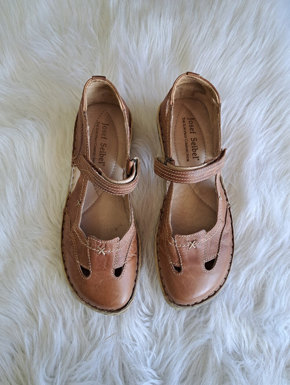 Josef Seibel Tan Leather Mary Janes